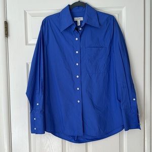COS Gorgeous Blue Cotton Button Down - SZ 8  NWOT
